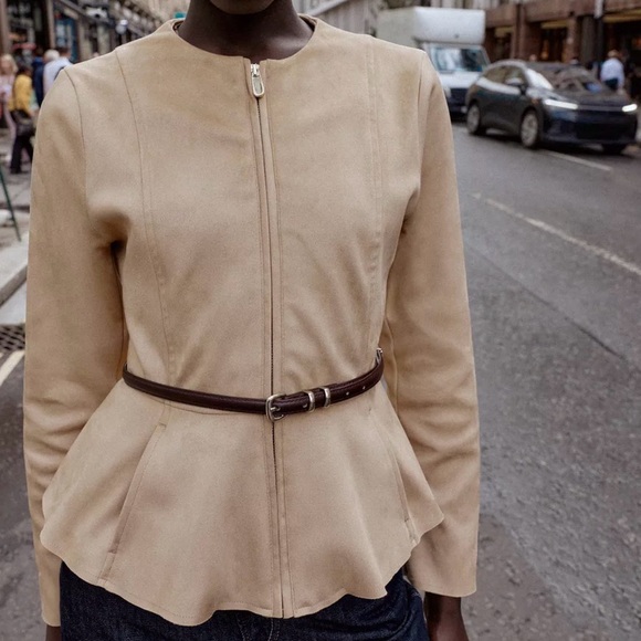 Zara Jackets & Blazers - NWT - Zara Suede Belted Women's Jacket - Super Elegant!